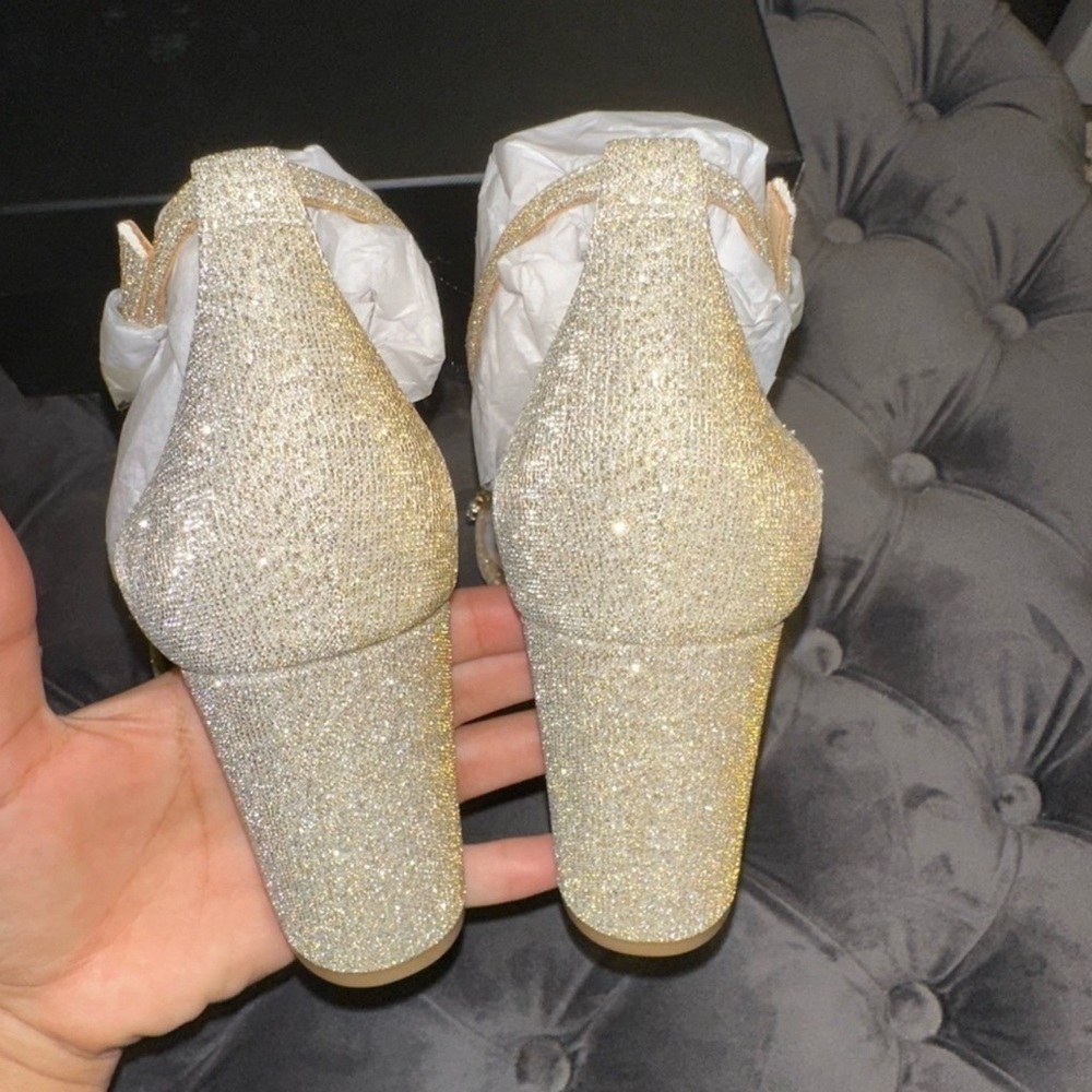 New Badgley Mischka Tempest Embellished Sandal - Platino - Picture 5 of 5